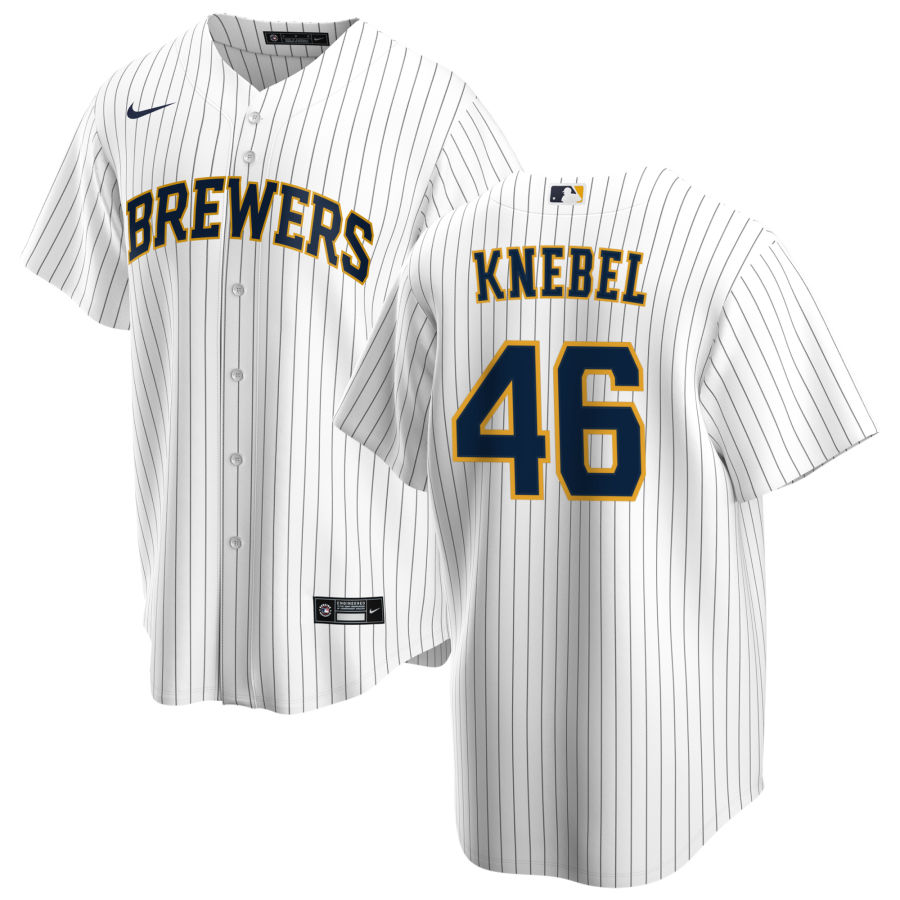 Nike Men #46 Corey Knebel Milwaukee Brewers Baseball Jerseys Sale-White